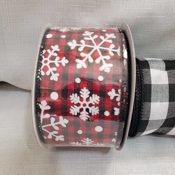 Rustic Burlap Wired Holiday Ribbon Bundle Lot of 3 spools, sizing 2.5" x 10 Yds - Picture 2 of 7